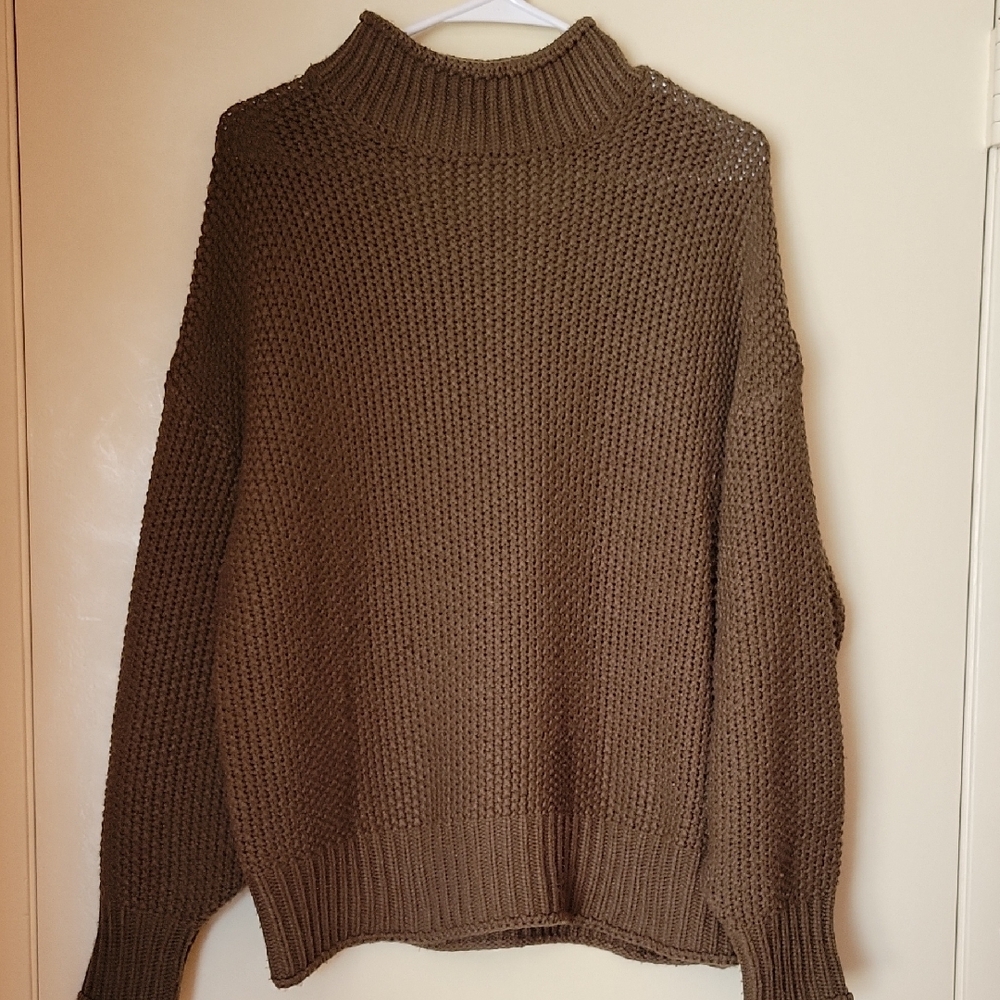 Cozy OLIVE GREEN Knit Sweater